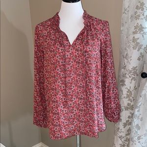 Red floral blouse from Loft size LP
